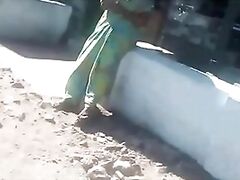 SATIN SILK SAREE INDIAN AUNTY FINGERING HER CUNT IN PUBLIC